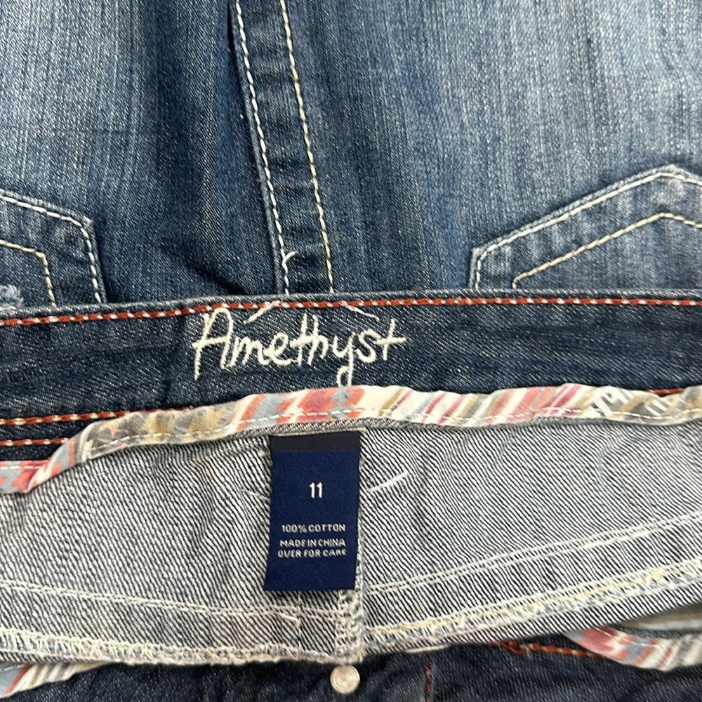 Y2K Amethyst Jean mini skirt junior size 11 - Picture 6 of 6
